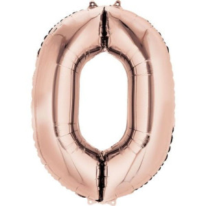 Balon 100cm Cyfra Różowe Złoto 0
