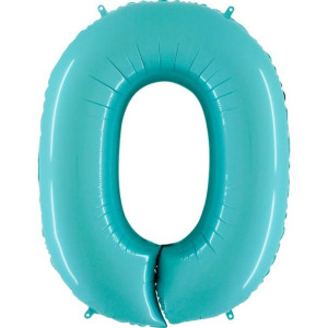 Balon 100cm Cyfra Pastelowy Niebieski 0