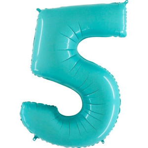 Balon 100cm Cyfra Pastelowy Niebieski 5