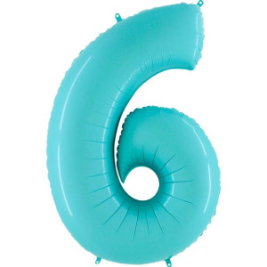 Balon 100cm Cyfra Pastelowy Niebieski 6