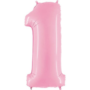 Balon 100cm Cyfra Pastelowy Róż 1