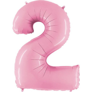 Balon 100cm Cyfra Pastelowy Róż 2