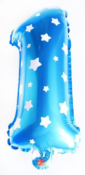 Balon 40cm Cyfra Niebieska 1