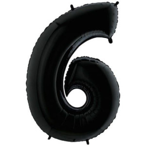 Balon 100cm Cyfra Czarna 6