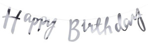 Girlanda Happy Birthday 2m Srebrna