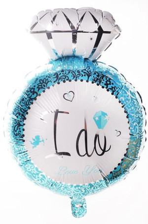 Balon Diament I Love You Niebieski 47x73cm