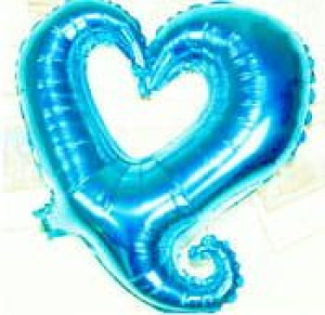 Balon Serce Niebieskie 48x46cm