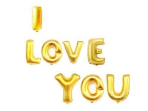 Balon Napis I Love You Złoty 6d34