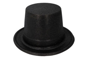 Cylinder Kapelusz Brokatowy Czarny