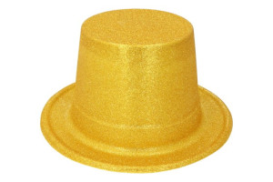 Cylinder Kapelusz Brokatowy Złoty