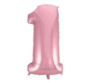 Balon 100cm Cyfra Jasno Różowy 1