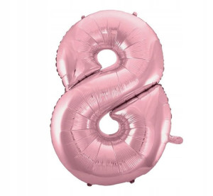 Balon 100cm Cyfra Jasno Różowy 8