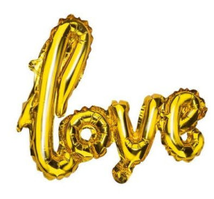 Balon Napis Love 48x79cm Złoty