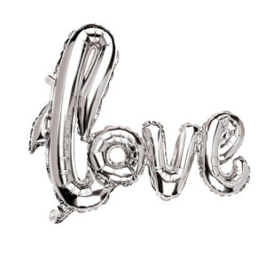 Balon Napis Love 48x79cm Srebrny