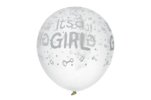Balon Lateksowy Fluo It's A Girl 5szt,30cm