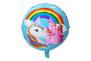 Balon 18" Jednorożec Niebieski Z Zamkiem