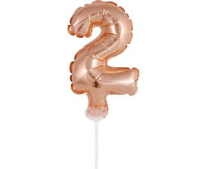 Balon Na Tort Cyfra 2, Różowo-złota 13cm