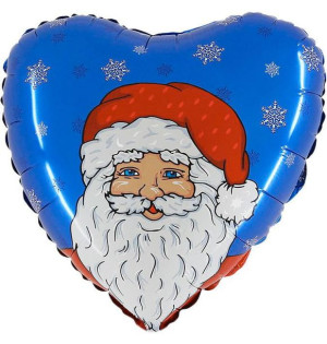 Balon 18" Grabo Mikołaj Serce Niebieskie