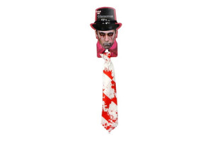 Halloween Krawat Biały Z Krwią