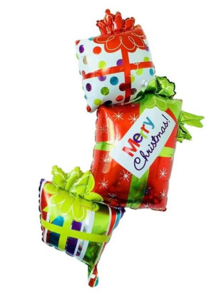 Balon 24" Merry Christmas Prezenty Trzy