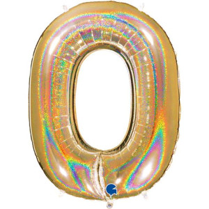 Grabo Balon 102cm Cyfra Złota Holograficzna 0