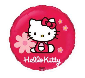 Balon Hiszpański 18" Hello Kitty Z Kwiatkami
