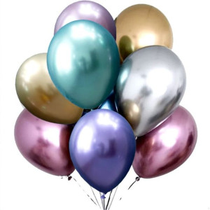 Balony Lateksowe 12" Chromowane Mulikolor 6szt