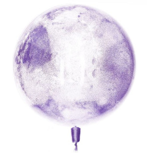 Balon Przeźroczysty Z Brokatem Fioletowym 20,5"