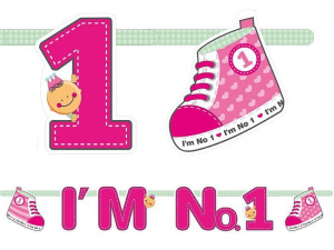 Baner I'm No.1,różowy 110 Cm