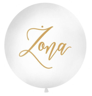 Balon Lateksowy Kula Biała Z Napisem Żona 18"