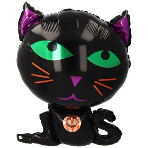 Balon 22"kot Czarny Z Dynią Na Hellowen
