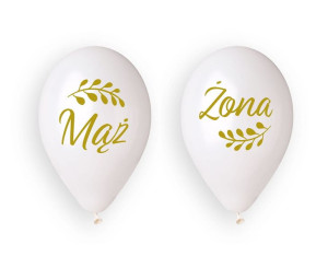 Balony Lateksowe Mąż I Żona Z Listkami 13", 4szt