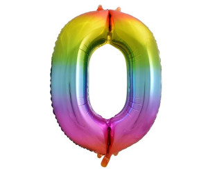 Balon Foliowy Cyfra 0 Tęczowa ,85 Cm