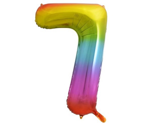 Balon Foliowy Cyfra 7 Tęczowa ,85 Cm