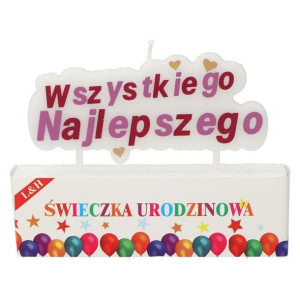 Świeczki Urodzinowe Wszystkiego Najlepszego Fioletowe