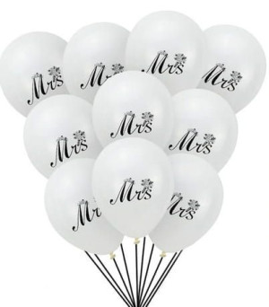 Balon Lateksowy 18" Ślubny Mrs 1 Szt