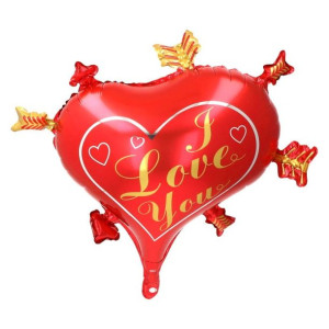 Balon 18"serce I Love Czerwono Złote
