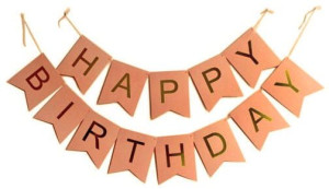 Girlanda Flagi Happy Birthday Gold Rose
