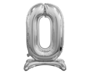 Balon Foliowy Cyfra 0 Stojąca,b&c 74 Cm ,srebrna