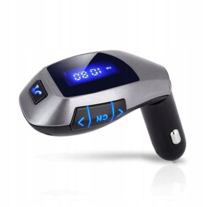 Transmiter Fm Głośnomówiący Bluetooth Fm Sd X6 Srebrny