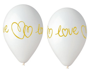 Balony Białe Love 13" 5szt