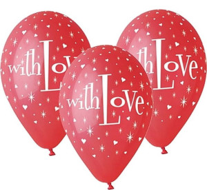 Balony Czerwone With Love 12" 5szt