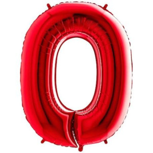 Balon 80 Cm Cyfra Czerwona 0