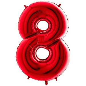 Balon 80cm Cyfra Czerwona 8