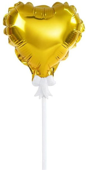 Dekoracja Balon Na Tort Serce Złote