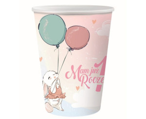 Kubeczki Papierowe Na Roczek Z Króliczkiem - 270ml 6szt