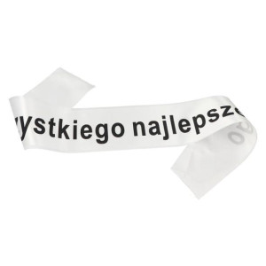 Szarfa Urodzinowa Wszystkiego Najlepszego Biała