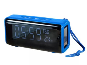 Przenośny Głośnik Zegar Radio Bluetooth Niebieski