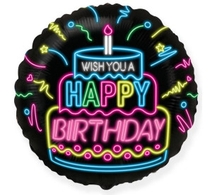 Balon 18" Happy Birthday Neon