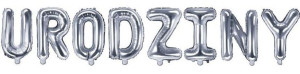 Balon Foliowy Napis Urodziny Srebrny 40cm